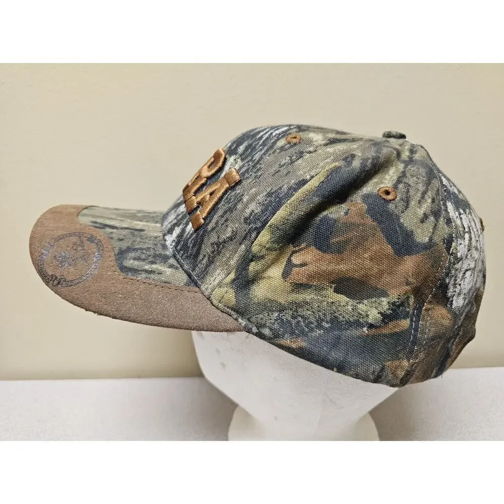 NRA Deer Hat Cap Strap Back Brown Camo Camouflage Hunting